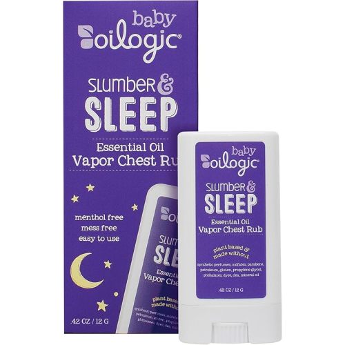 Oilogic Relaxing Vapor Chest Rub Stick, Slumber & Sleep - Relaxing Essential Oils & Moisturizing with Lavender & Chamomile Oil for Babies & Toddlers - Calming Baby Oil is Petroleum & Menthol Free