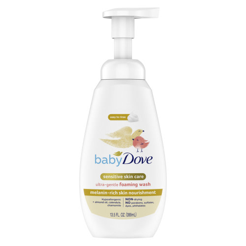 Dove Baby Foaming Wash Melanin-Rich Skin Nourishment, Ultra Gentle Liquid Body Wash, 13.5 oz