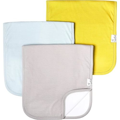 Copper Pearl Premium Baby Burp Cloths - 3-Pack Large Cotton Burp Cloths, Extra Soft Spit Up Rags with 3 Absorbent Layers, Perfect for Baby Boy and Baby Girl Gifts (21" x 10" Size, Stone Set)