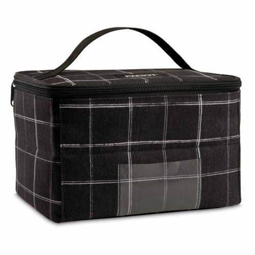 PackIt Freezable Baby Bottle and Breastmilk Storage Bag Cooler, Black Grid