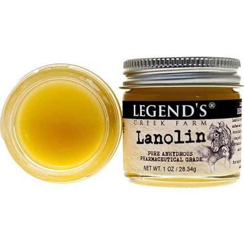 Legend's Creek Farm Nipple Balm - 100% Unadulterated Anhydrous Lanolin Cream for Chapped Skin & Irritations - 1oz. Organic Healing Balm Handmade in USA