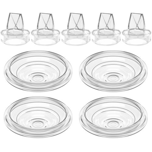 5Pack Silicone Duckbill Valve & 4Pack Silicone Diaphragm Compatible with momcozy S9 / S12 / S9Pro / S12Pro Wearable Breastpump, Breast Pump Replacement Parts, Breastfeeding Essential Accessories