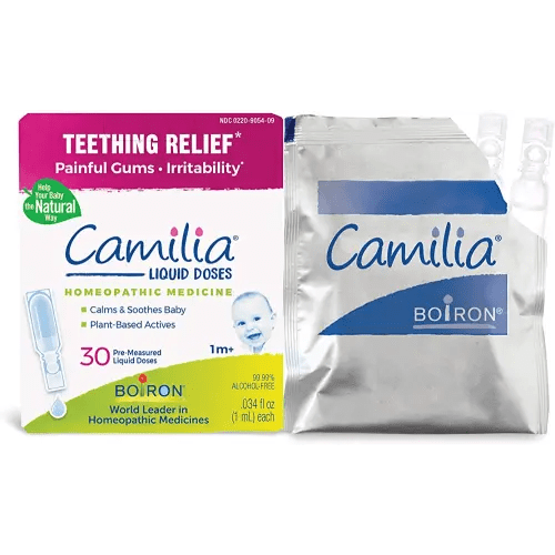 Boiron Camilia Teething Drops for Daytime and Nighttime Relief of Painful or Swollen Gums and Irritability in Babies - 30 Count