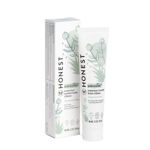 The Honest Company Sensitive Everyday Diaper Rash Cream Fragrance Free - 2.5oz: Zinc Oxide 14%, Lanolin-Free, Petroleum-Free