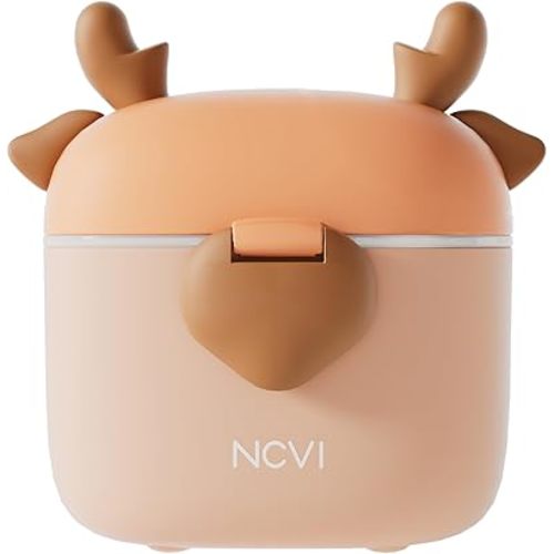 NCVI Baby Formula Dispenser On The Go, Formula Container To Go, Formula Holder for Travel, Outdoor Picnic with Baby Infant, Portable Container for Milk Powder, Snacks, Candy, Fruits (Brown Deer)
