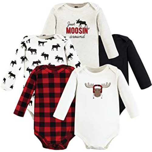 Hudson Baby unisex-baby Cotton Long-sleeve Bodysuits