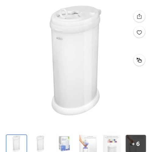 Ubbi Stainless Steel Diaper Pail, Odor Locking, No Special Bag Required, Award-Winning, Registry Must-Have, Gray