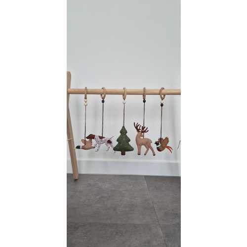 Woodland Baby Gym Toys – Felt Forest Animals, Custom Dog