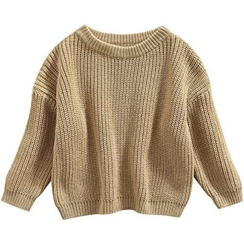 Yoawdats Toddler Baby Girl Boy Long Sleeve Knit Sweater Cute Round Neck Pullover Fall Winter Warm Tops Clothes