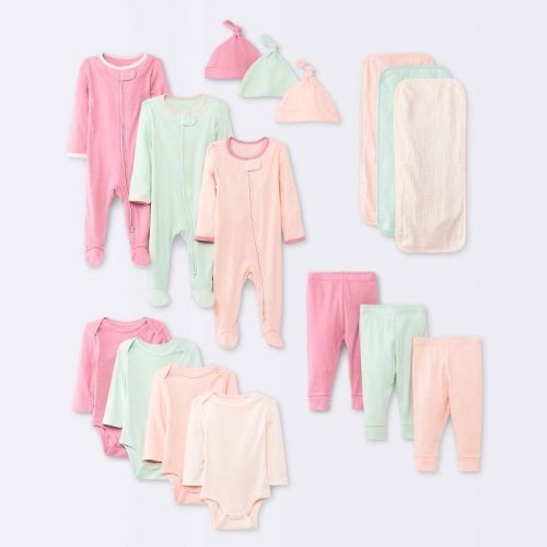 Baby Girls' Layette Gifting Bundle - Cloud Island™ Pink Newborn