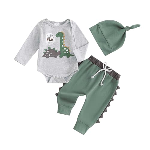 Newborn Infant Baby Boy Outfit Romper Bodysuit Dinosaur Cartoon 0-3 Months Baby Boy Clothes 3.6 9 Months Gift Sets