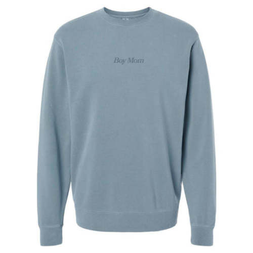 Boy Mom Embroidered Pigment Dyed Crewneck