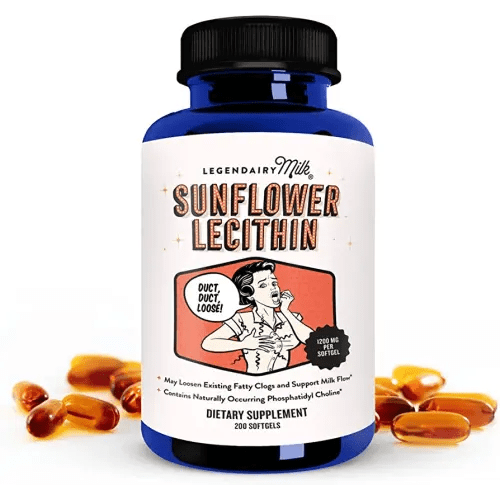 Legendairy Milk Sunflower Lecithin, 1200mg Organic Sunflower Lecithin Supplement for Clogged Milk Ducts, Made in USA, 200 Softgels