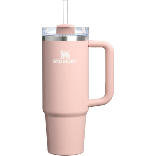Stanley Quencher H2.0 Tumbler with Handle and Straw 30 oz | Flowstate 3-Position Lid | Cup Holder Compatible for Travel | Insulated Stainless Steel Cup | BPA-Free | Peach Whip Gloss