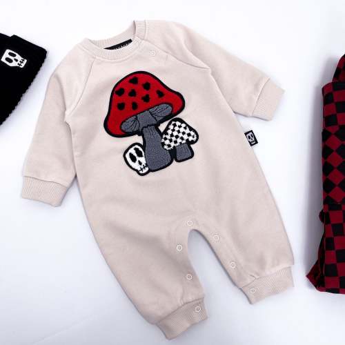 🐣EASTER🐣 10% OFF⚡ RED TOADSTOOL SKULL FOOTLESS ROMPER