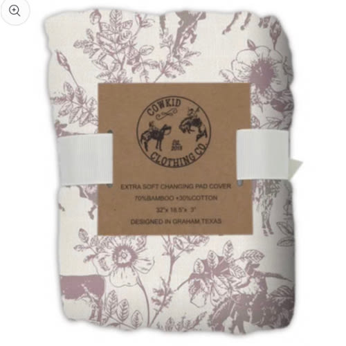 Western Daydream Rose Cotton Muslin Changing Pad Cover – Cowkid Clothing Company