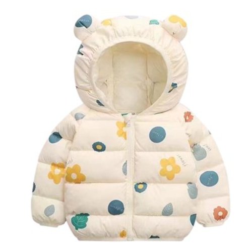 Baby Boys Girls Winter Coat Little Boys Girls Puffer Coat Cute Bear Hooded Jacket Zipper Windproof Jacket Outwear for Kids Baby Toddler Fall Jacket Winter Clothes 6-12 Months