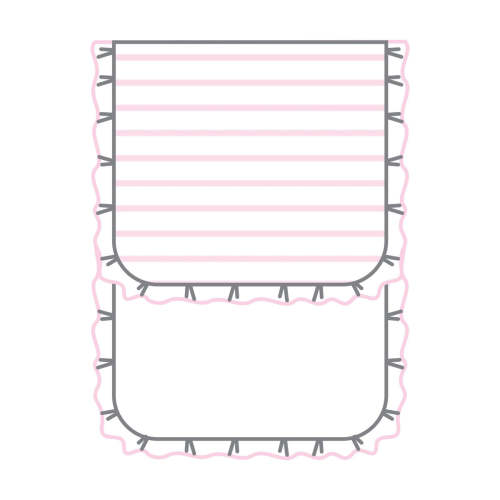 Mini Stripes Ruffle Burp Cloth - Pink