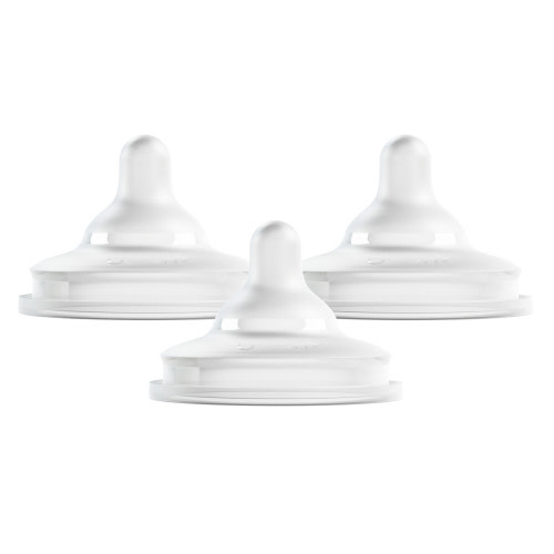 Boon NURSH® CURVE™ Platinum Food-Safe Silicone Bottle Nipples – 3 Pack
