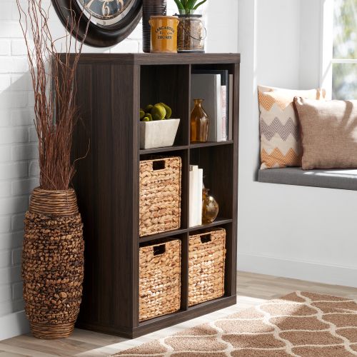 Better Homes & Gardens 6-Cube Storage Organizer, Tobacco Oak