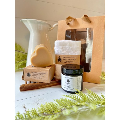 Goat Milk Baby Soap and Lotion Gift Set: Lavender or Bergamot