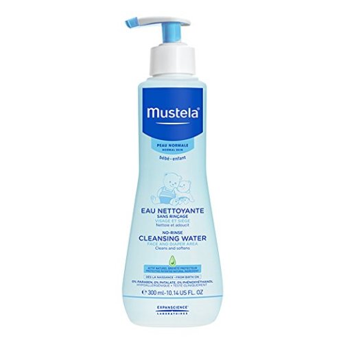 Mustela No Rinse Baby Cleanser - Micellar Water - with Avocado & Aloe Vera - For Baby's Face, Body & Diaper - Various Sizes - 10.14 Fl Oz (Pack of 1) - 1 Pack