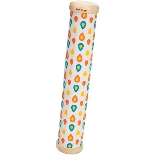 PlanToys Rain Drum, Rain Maker, Rain Stick Toddler Toy - Sustainably-Made Green Toy, Kids Musical Instrument