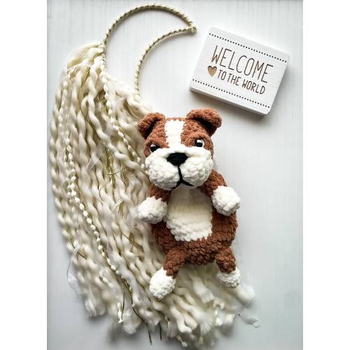 English Bulldog  crochet CUSTOM lovey, bulldog amigurumi, newborn baby gifts, English bulldog plush, puppy gift for baby, cute kid gift,