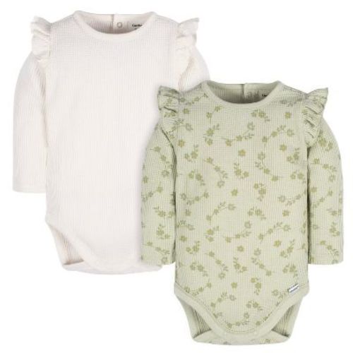 Gerber Baby Girls' Long Sleeve Onesies Bodysuits - Confetti - 6-9 Months - 2-pack