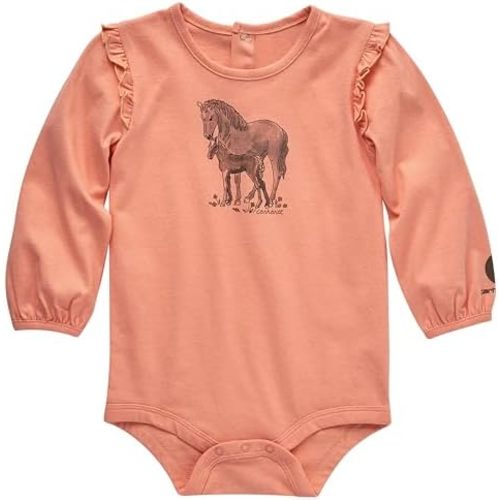 Carhartt girls Knit Long Sleeve Henleyneck Bodysuit