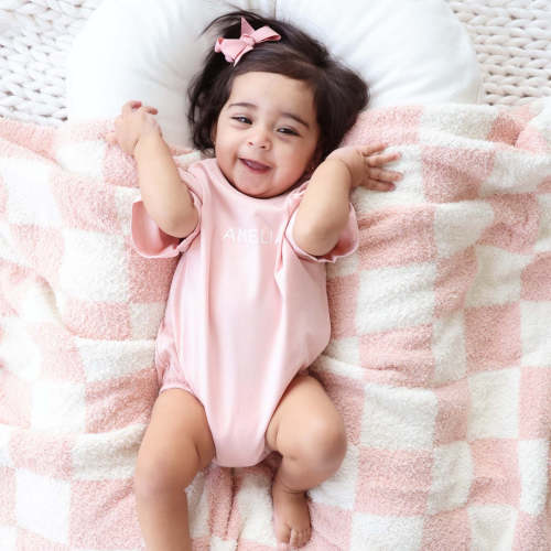 CuddleLane™ Luxe Blankets in Rose Check | Caden Lane