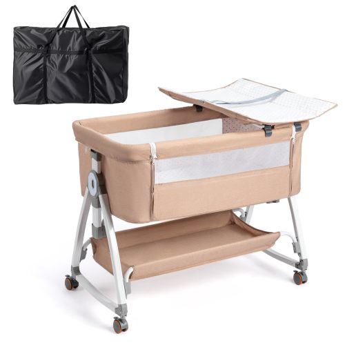 JOYMOR Baby Bedside Bassinet with Changing Table