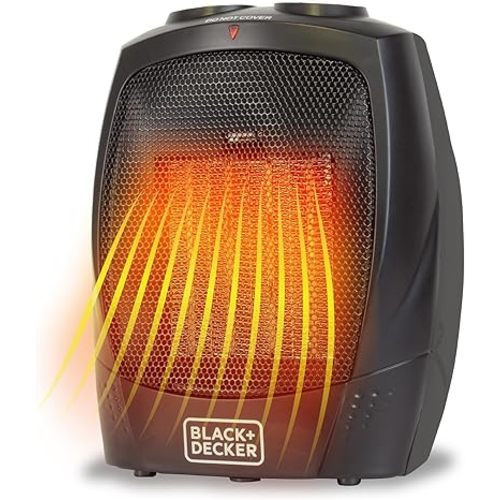BLACK+DECKER Portable Space Heater, Room Space Heater with Carry Handle for Easy Transport