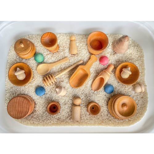 Deluxe Set Of Sensory Bin Tools, Small Wooden Tools, Sensory tools, Montessori