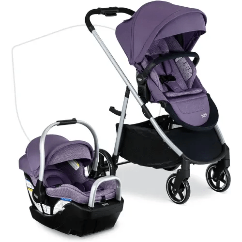 Britax Willow Grove SC Baby Travel System, Infant Car Seat and Stroller Combo with Alpine Base, ClickTight Technology, SafeWash, Pindot Iris