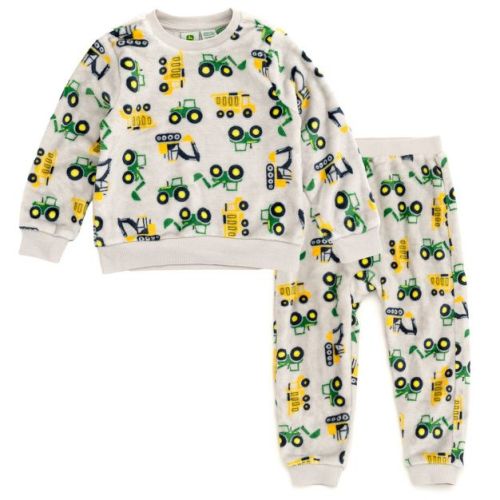 John Deere Construction Woobie Pullover Sweatshirt and Jogger Pants Outfit Set Newborn to Infant