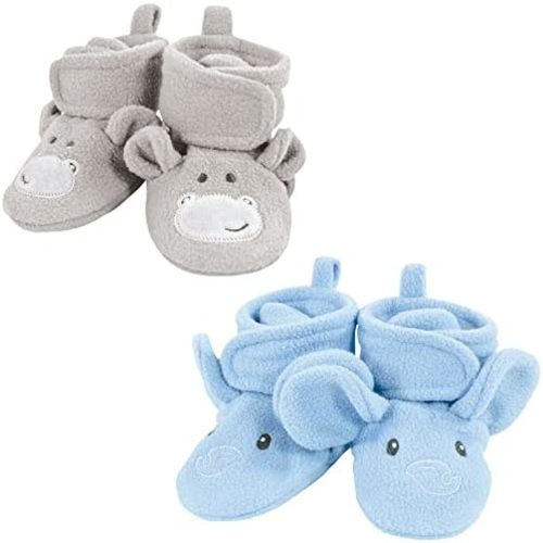 Hudson Baby Unisex Baby Animal Fleece Booties 2-Pack