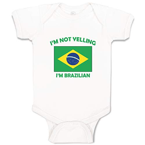 Custom Boy & Girl Baby Bodysuit I'm Not Yelling I Am Brazilian Brazil Clothes