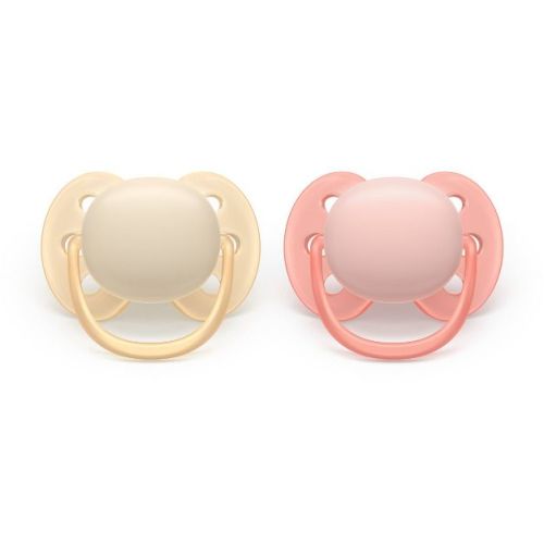 Philips Avent Ultra Soft Pacifiers 0-6m - Sand/Soft Pink - 2pk
