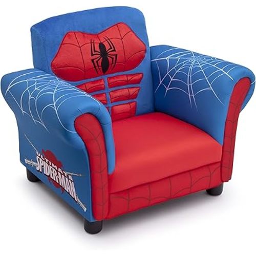 Delta Children Figural Upholstered Chair, Marvel Spider Man (Blue, Red)