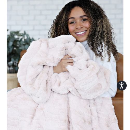 Premium Sorbet Barley Blush Plush Blanket | Minky Couture