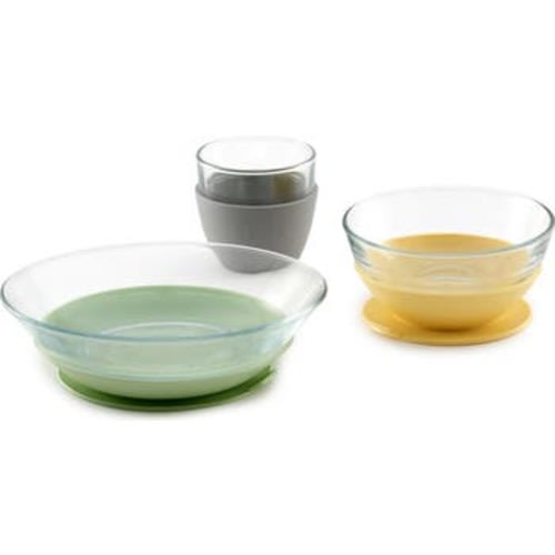 Glass Meal Set with Suction Pads