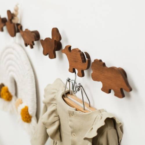 Kids Wall Hooks Dinosaur Nursery Decor Kids Coat Rack Wooden - Etsy
