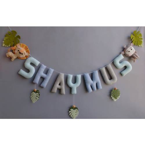 Safari Name Banner - Safari Nursery Decor - Safari Baby Shower - Name Garland - Personalized Garland