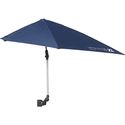 Versa-Brella UPF 50+ Personal Sun Shade - Portable Umbrella for Sports & Outdoors - Secure Clamp, 360-Degree Swivel Adjustable Position for Maximum Sun Protection - Compact with Carry Case