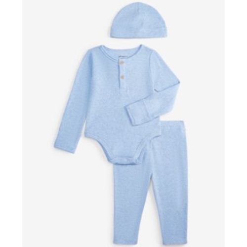 Baby Hat, Henley Bodysuit & Pants, 3 Piece Set, Exclusively at Macy's