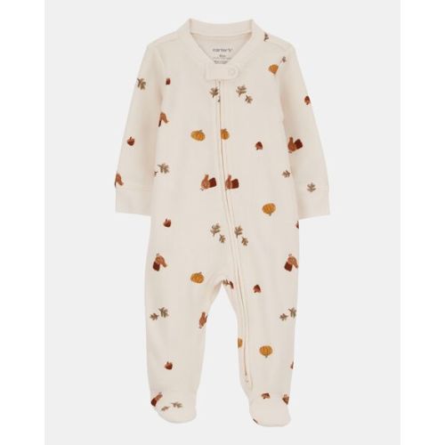 6 Month Baby Thanksgiving Zip-Up Thermal Footie Sleep & Play Pajamas - Carter's | Carter's