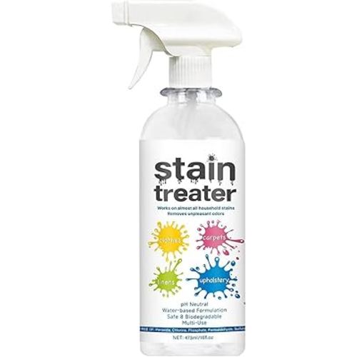 16oz Stain Remover For Baby Clothes Laundry, Stain Remover Spray, Enzyme Fabric Treatment for Food, Oil, Blood, Coffee & Underwear Stains(1PCS-16oz)