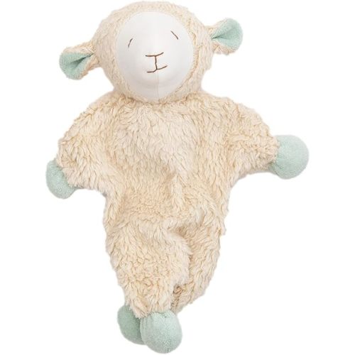 Under the Nile Organic Cotton Flat Sherpa Snuggle Sheep Toy Surf Spray, Size 13" Tall