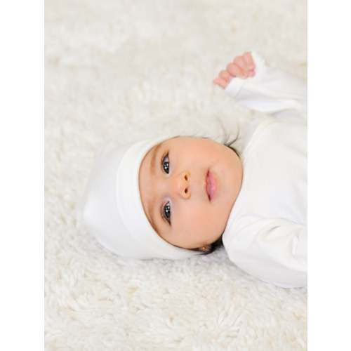 Baby Beanie - Organic White